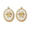 304 Stainless Steel Enamel Pendants STAS-V015-36G-1