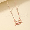 Fashionable Iron Hollow Out Book Pendant Necklaces for Women FS-WG9E5D2-03-1