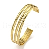 PVD Vacuum Plating 202 Stainless Steel Multi-strand Open Cuff Bangles for Women BJEW-M317-07C-G-1