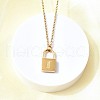 304 Stainless Steel Rolo Chain Pendant Necklaces NJEW-S444-01G-09-5