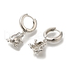 Rack Plating Forg Brass Micro Pave Cubic Zirconia Hoop Earrings EJEW-H016-36P-2