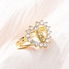 Brass Micro Pave Clear Cubic Zirconia Rings for Women RJEW-U047-11G-1
