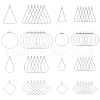 Unicraftale 80Pcs 8 Styles 304 Stainless Steel Wire Pendants STAS-UN0022-85-1