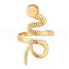 Snake 304 Stainless Steel Cuff Ring Components STAS-T066-28G-2