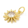Rack Plating Brass Micro Pave Clear Cubic Zirconia Pendants KK-B093-23G-2