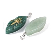 Natural Mixed Gemstone Gold Sun Pattern Pendants G-L524-14P-3