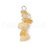 3Pcs Natural Aquamarine & Citrine & Flower Amazonite Chip Beaded Constellation Pendants PALLOY-JF03043-03-3