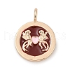 Brass with Enamel Pendants KK-Q096-02G-1