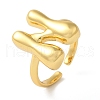 Initials Brass Open Cuff Ring for Women RJEW-N046-02N-G-1