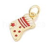 Christmas Brass Enamel Charms KK-Q028-71G-04-2