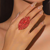 Horse Eye Brass Crystal Rhinestone Finger Rings FS-WG798CF-03-1