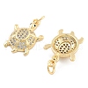 Brass Pave Clear Cubic Zirconia Pendants KK-U009-12L-G-2