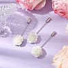 Resin Glitter Flower Brass Stick Lapel Pins JEWB-BR00170-04-2