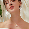 ANATTASOUL 5 Pairs 5 Colors Acrylic Flower Dangle Hoop Earrings with Rhinestone Tassel EJEW-AN0003-70-4