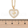 Brass Micro Pave Cubic Zirconia Plastic Imitation Shell Pendant Neckalces NJEW-C076-10G-5