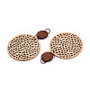 Flat Round Leather Pendants FIND-N007-02A-02-2