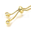 Adjustable Brass Clear Cubic Zirconia Slider Bracelet Making KK-L230-15G-02-3