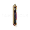 Electroplated Natural Quartz Pendants G-P315-B01-06G-1