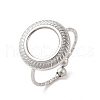 Non-Tarnish 304 Stainless Steel Open Cuff Ring Component X-STAS-E180-09P-1