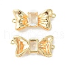 Brass Pave Cubic Zirconia Connector Charms KK-L208-01G-03-1