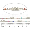 Brass Enamel Round Beaded Link Chain CHC-G022-07P-16-2