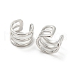 Brass Multi Lines Cuff Earrings EJEW-I300-06P-2