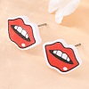 Wood Stud Earrings EJEW-M063-01F-3