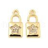 Brass Micro Pave Clear Cubic Zirconia Pendants KK-G492-03A-G-1