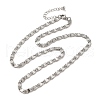 304 Stainless Steel Lumachina Chain Necklaces NJEW-C060-01B-P-1