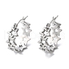 Non-Tarnish Hollow Star 304 Stainless Steel Hoop Earrings for Women STAS-A057-14P-3