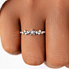 Alloy Rhinestone Plain Band Rings PW-WGAC64F-01-4