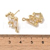 Brass with Clear Cubic Zirconia Stud Earring Findings KK-G499-06G-3