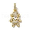 Rack Plating Brass Micro Pave Clear Cubic Zirconia Pendants KK-R158-02A-G-1