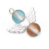 10Pcs Frosted Baking Painted Glass Pendants PALLOY-JF03269-4