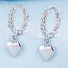 Twisted Heart S925 Sterling Silver Hoop Earrings OI2673-3