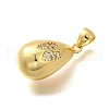 Rack Plating Brass Micro Pave Cubic Zirconia Pendants KK-L226-102G-N-2