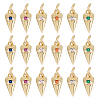 GOMAKERER 20Pcs Brass Micro Pave Cubic Zirconia Pendants KK-GO0002-10-1