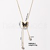 Stainless Steel Enamel Vintage Serpentine Chains Butterfly Pendant Necklaces IS8208-1-1