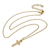304 Stainless Steel Crystal Rhinestone Cross Pendant Necklaces NJEW-S442-08G-4