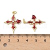 Brass Micro Pave Cubic Zirconia Pendants with Enamel KK-Q039-07G-3