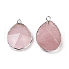 Natural Rose Quartz Pendants G-I207-14M-S-2
