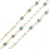 Brass & Natural Apatite Handmade Beaded Chain CHC-D029-15G-04-1