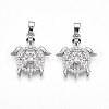 Brass Micro Pave Cubic Zirconia Pendants KK-N257-04P-1