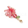 Flower Synthetic Moonstone & Glass Pendant Decorations HJEW-TA00337-04-4