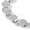 Non-Tarnish 201 Stainless Steel Flat Round Link Chain Bracelets for Women Men BJEW-I316-07A-P-3