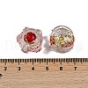 Handmade Gold Foil Lampwork Glass Beads FOIL-K003-03D-3