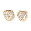 Brass with Single Clear Cubic Zirconia Beads KK-C051-33G-1