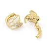 Butterfly Real 18K Gold Plated Brass Hoop Earrings EJEW-L269-083G-01-2