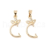 Brass Micro Pave Clear Cubic Zirconia Pendants Bails KK-B133-04G-02-1