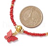 Glass Seed Beads & Flower Handmade Lampwork Beaded Necklaces NJEW-MZ00065-03-3